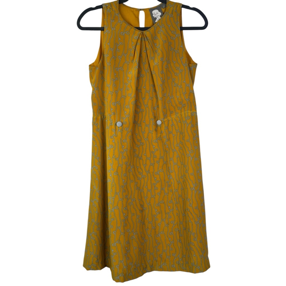 Anthropologie Girls from Savoy Take Action Mini Dress 2 Gold Yellow 100% Silk - Picture 2 of 16